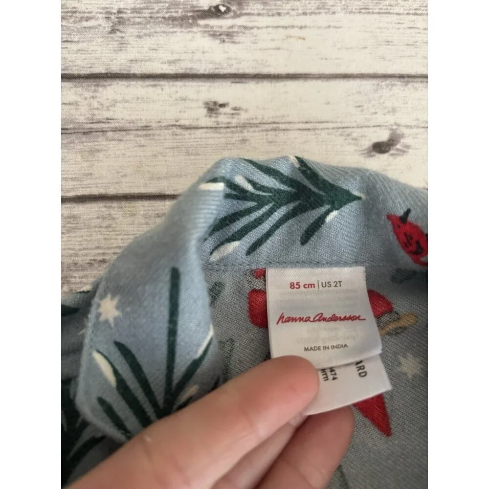 Hanna Andersson‎ Holiday Flannel Pajama Set 2T Holiday Harvest Elves Christmas